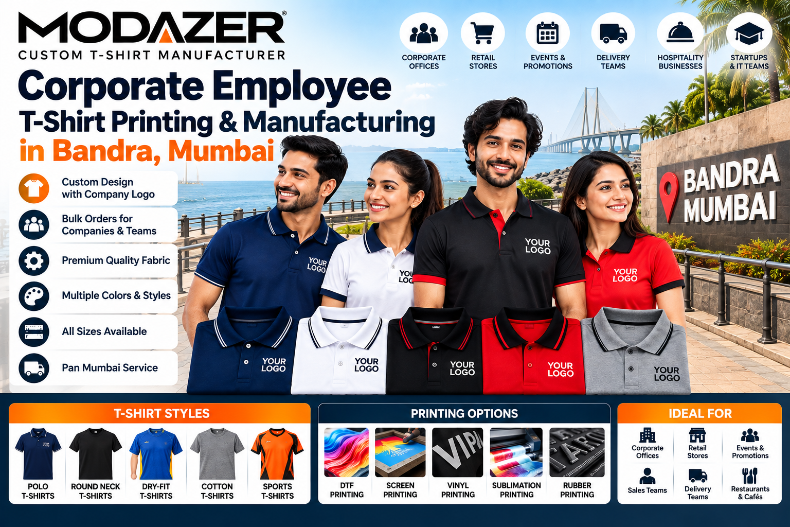 corporate t‑shirt printing in bandra