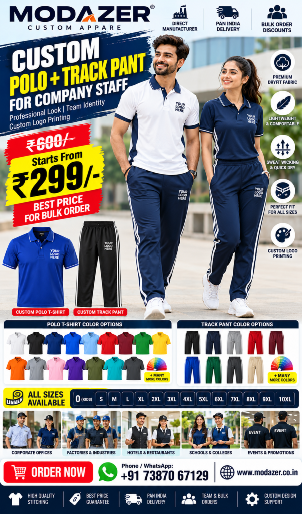 modazer custom company uniforms ad